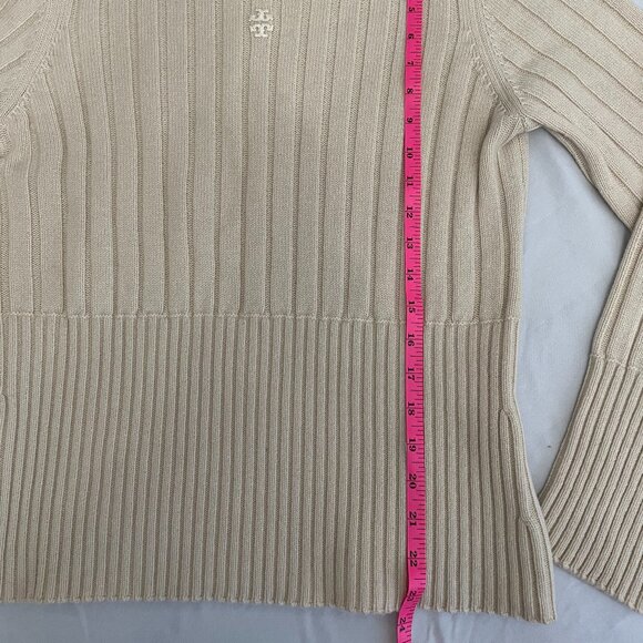Tory Burch 100% cashmere ribbed sweater, cream, size L - Picture 8 of 12